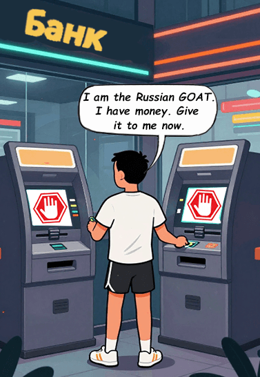 Cartoon of the Russian GOAT